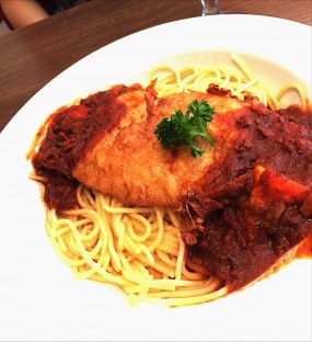 Fish fillet worth marinara spaghetti  - 旺角的意粉屋