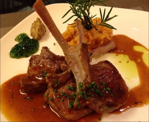 roast rack of lamb with tomato risotto