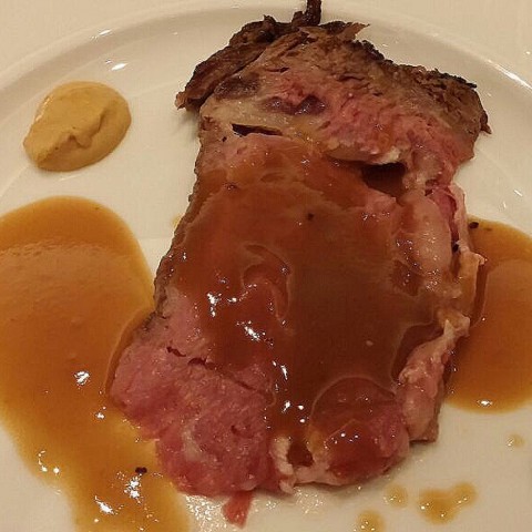 carving station serving roasted beef