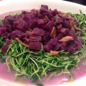 紫薯蝦乾濃雞湯浸溫室菜苗 - 中環的聘珍樓
