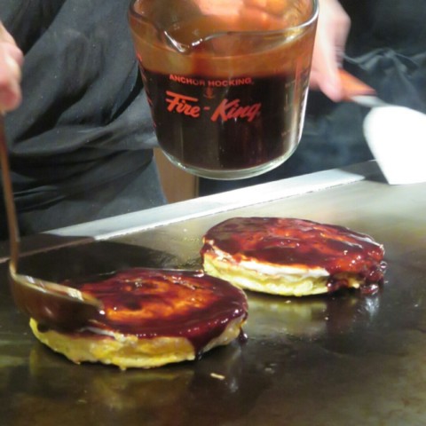 okonomiyaki with pork - kozy okonomi-yaki teppan