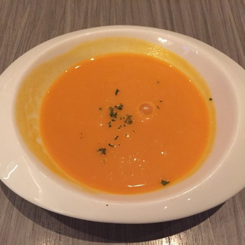 tomato carrot cream soup tasted pretty good but not hot enough